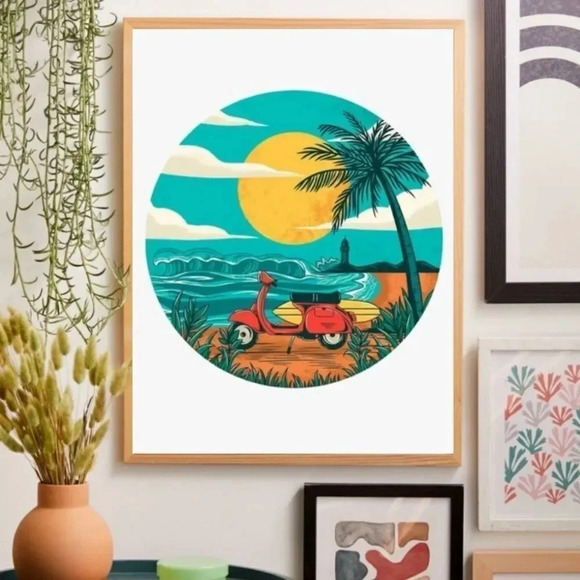 NEW! “Beach Vibes” Retro VSCO Canvas Wall Art 🌴 - Picture 2 of 5